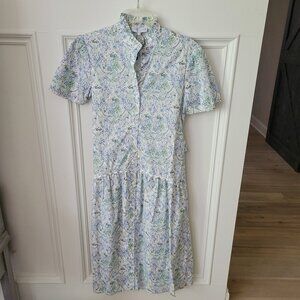 Taylor Tillman New York Julie Dress Size SM Azure Damask NWOT